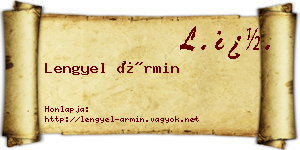 Lengyel Ármin névjegykártya